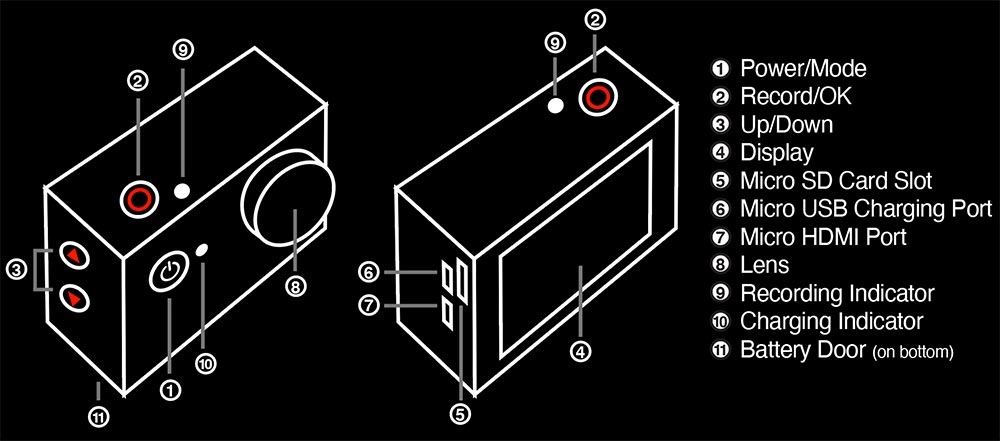 Full Spectrum Video Camera + Night Vision Light direction illustration