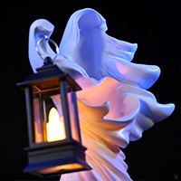 ghost lantern light statue