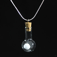 Ghost orb in a bottle necklace