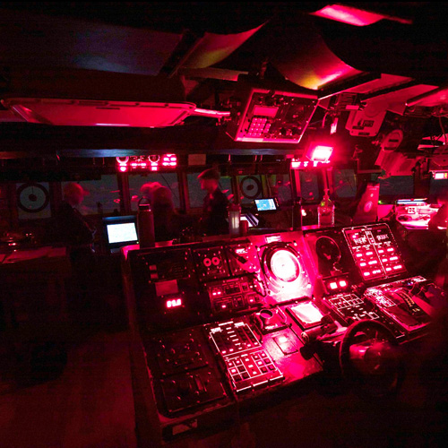 Red Light on Boat Bridge Instruments